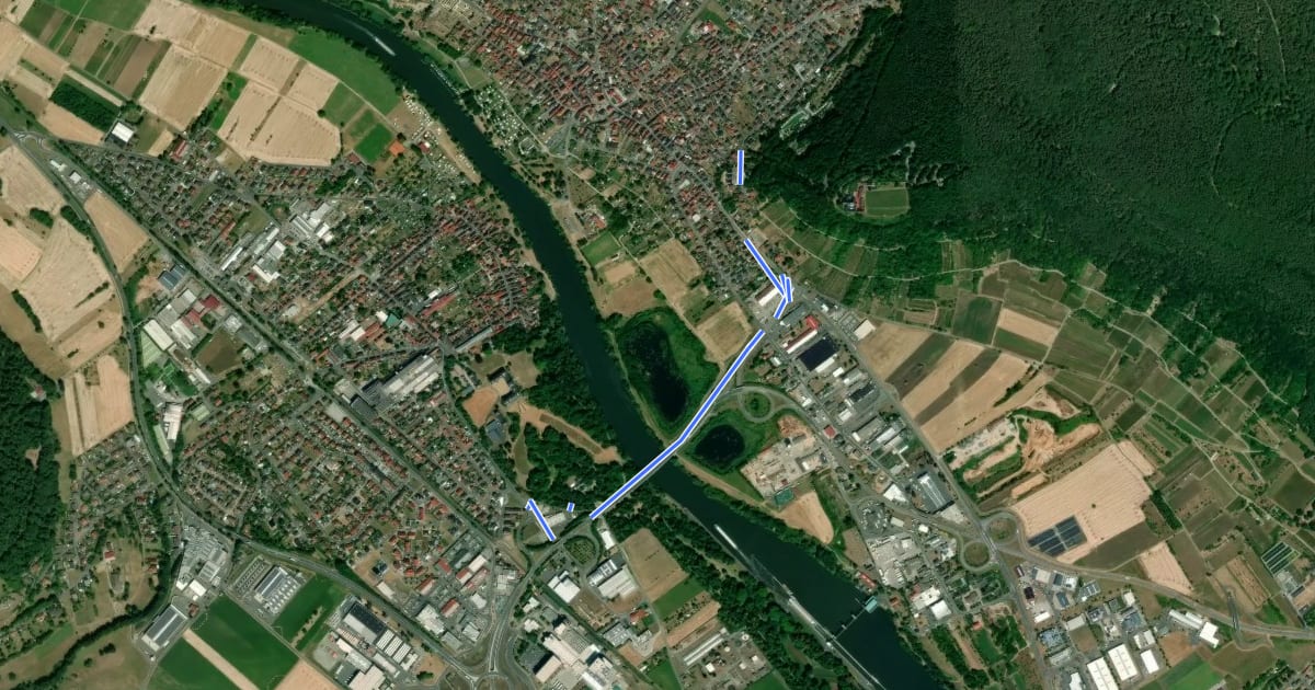 Маршрут Rundwanderweg gelbes W: Abschnitt 2a на спутниковом снимке