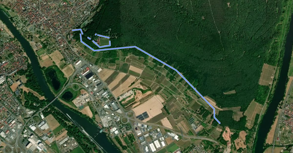Маршрут Rundwanderweg gelbes W: Abschnitt 2b на спутниковом снимке