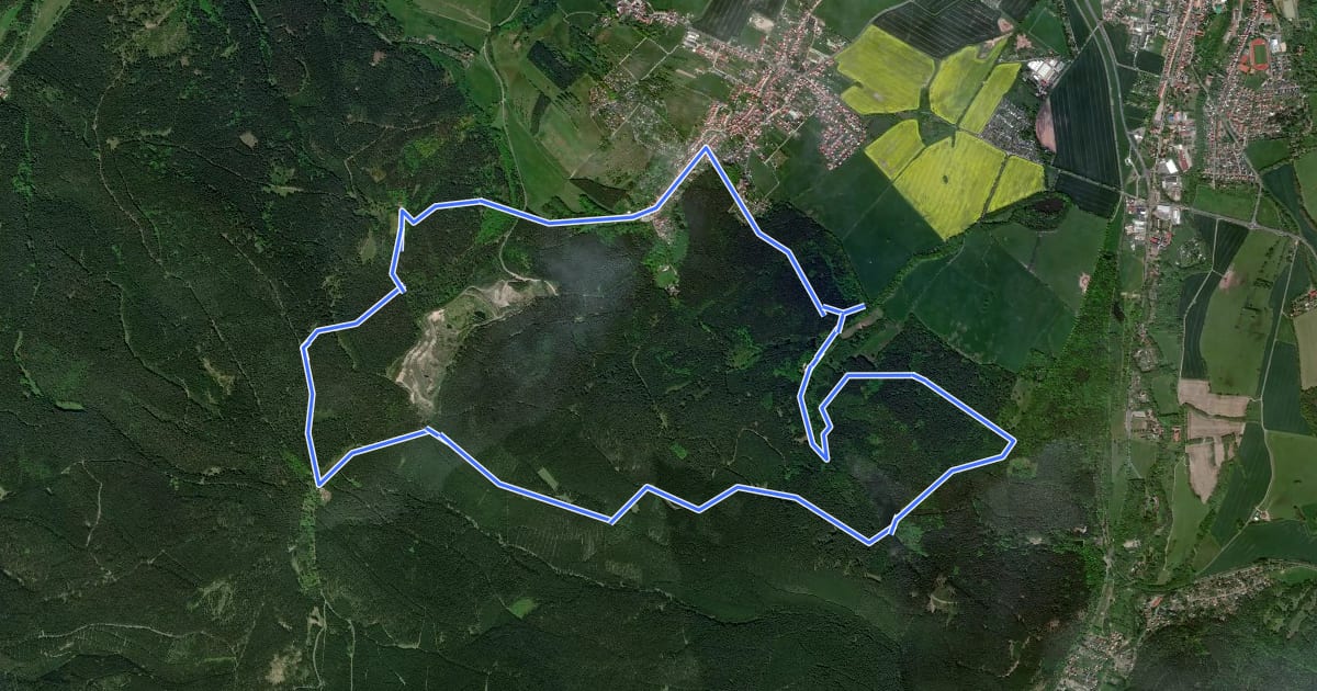 Маршрут Rundwanderweg Gräfenhain на спутниковом снимке