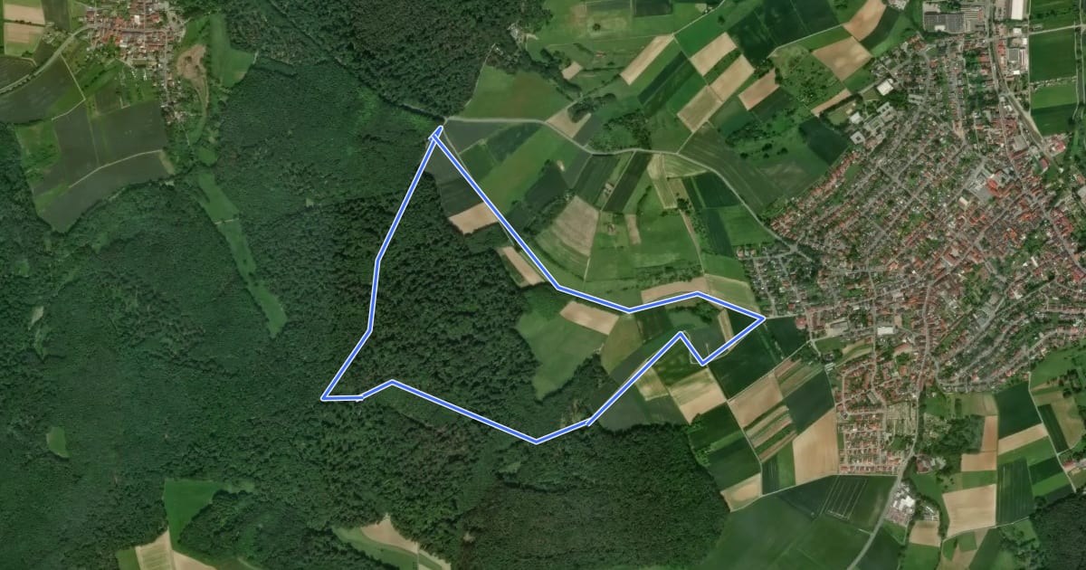 Маршрут Rundwanderweg Groß-Bieberau Heidekopf 5: Tal-Weg на спутниковом снимке