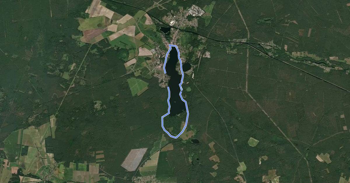 Маршрут Rundwanderweg Großer Müllroser See на спутниковом снимке