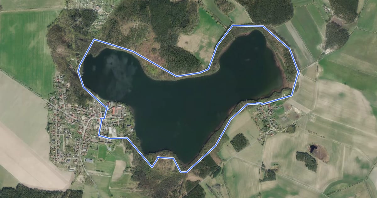 Маршрут Rundwanderweg Groß Leuthener See на спутниковом снимке