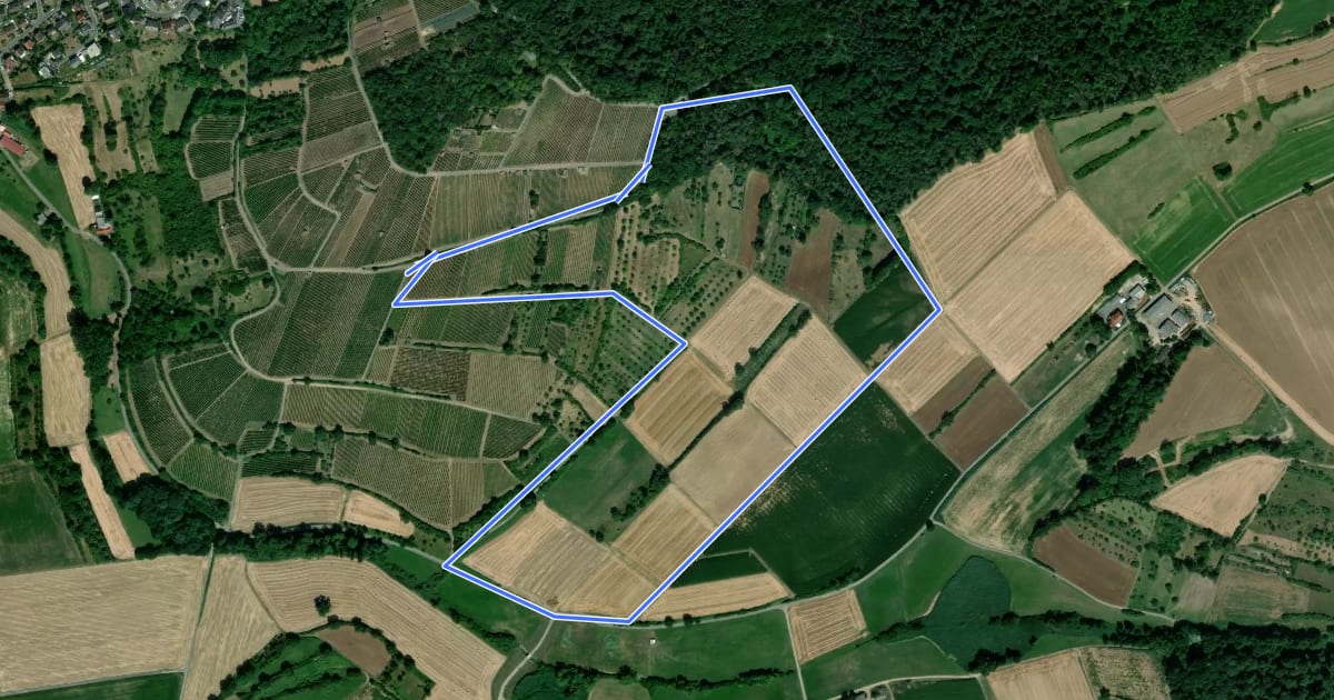 Маршрут Rundwanderweg Groß-Umstadt Am Hainrichsberg 3: Wächtersbach-Weg на спутниковом снимке