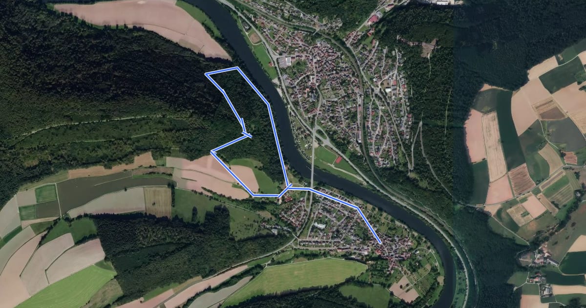 Маршрут Rundwanderweg Guttenbach 1: Minneburg-Weg на спутниковом снимке