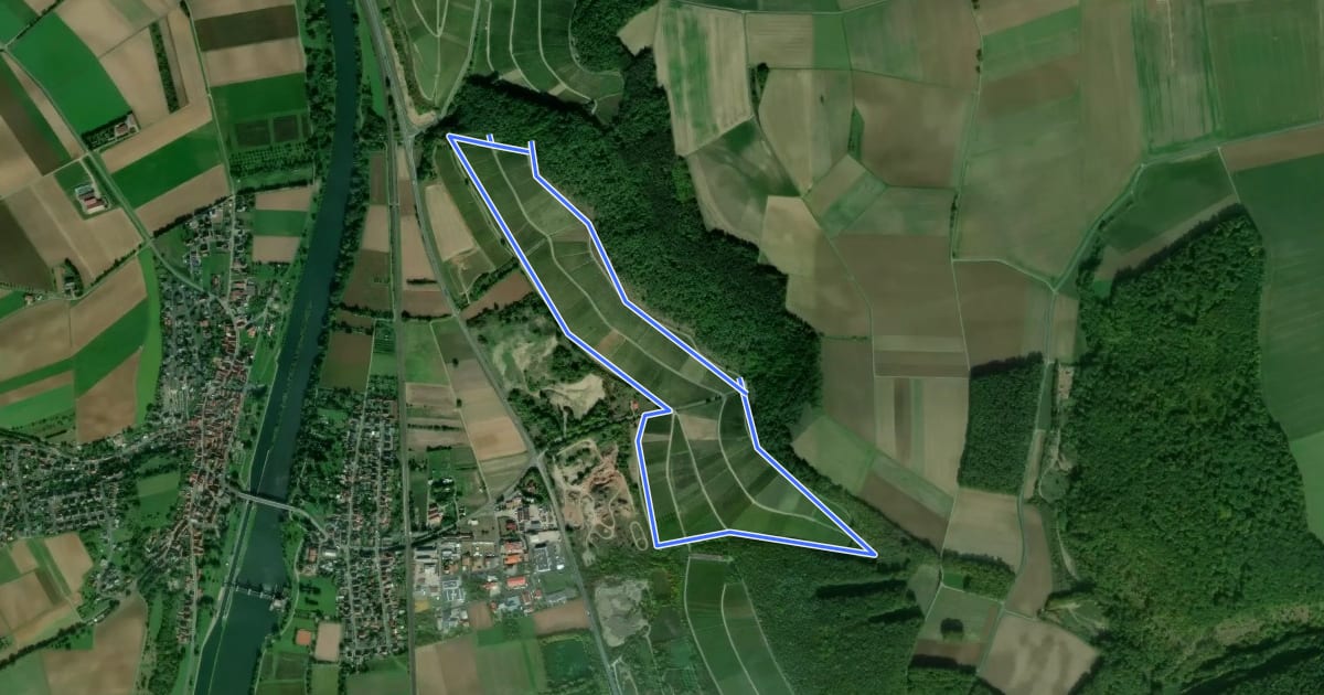 Маршрут Rundwanderweg H 5 Himmelstadt "Himmelstadter Kelter" на спутниковом снимке