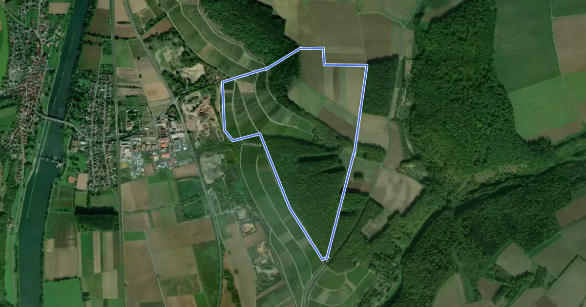Маршрут Rundwanderweg H 6 Himmelstadt "Blauer Turm на спутниковом снимке