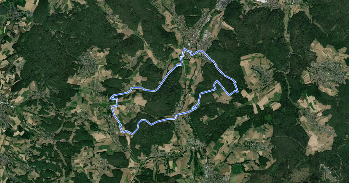 Маршрут Rundwanderweg Höchst 1 : H1 на спутниковом снимке