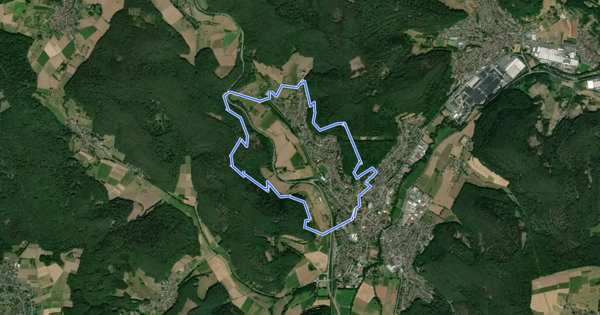Маршрут Rundwanderweg Höchst 4 : на спутниковом снимке