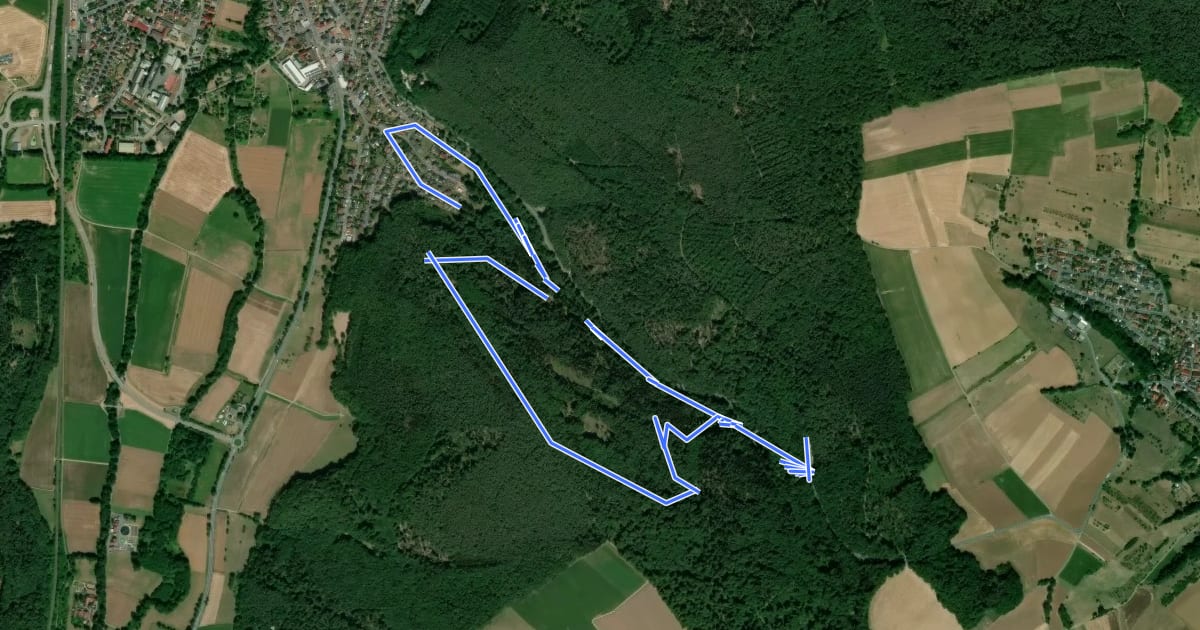 Маршрут Rundwanderweg Höchst Obrunnschlucht 4: Obrunn-Weg на спутниковом снимке