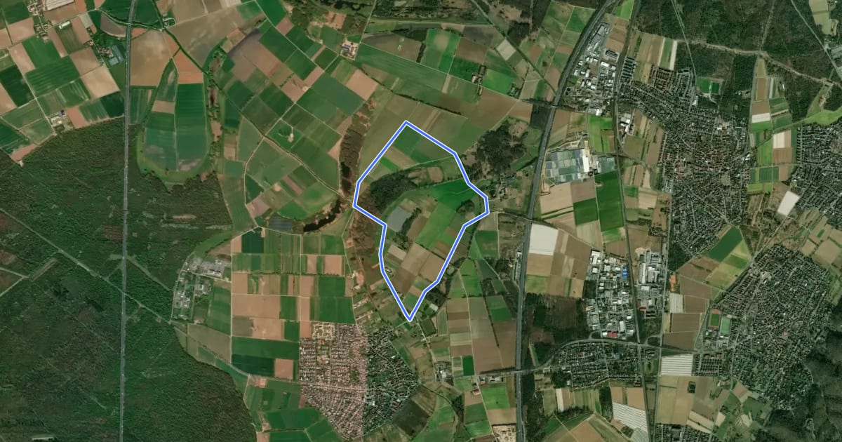 Маршрут Rundwanderweg Hähnlein 1 на спутниковом снимке