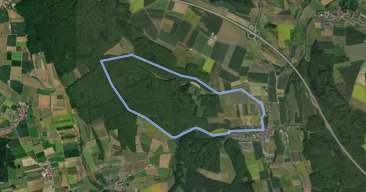 Маршрут Rundwanderweg "Hörlerstraße - Königsberg" WE1 на спутниковом снимке