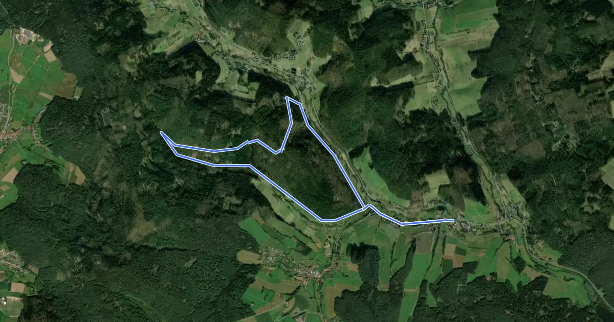 Маршрут Rundwanderweg Hüttental 9: Mösselbachweg на спутниковом снимке