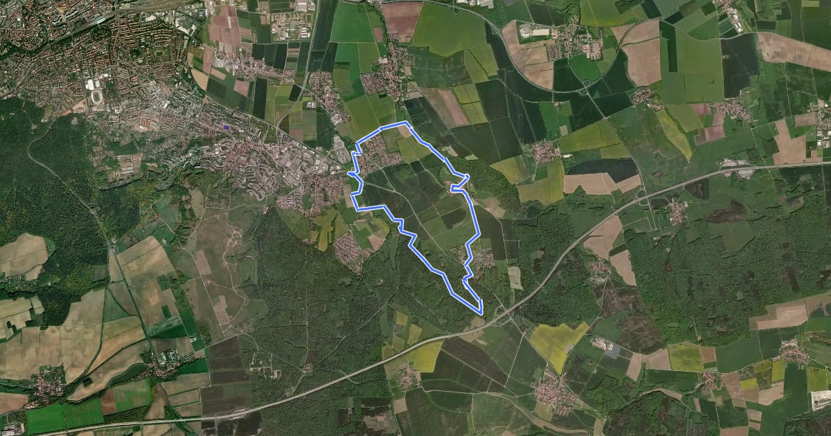 Маршрут Rundwanderweg "Haarberg" на спутниковом снимке