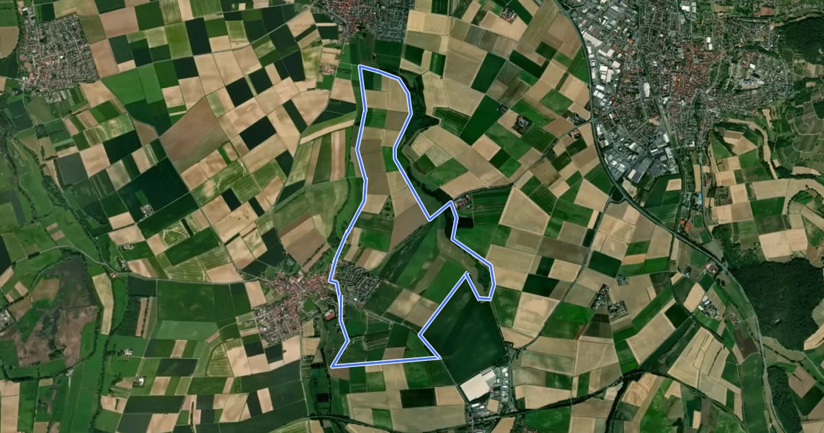 Маршрут Rundwanderweg Habitzheim 1 : Taubensemd-Weg на спутниковом снимке