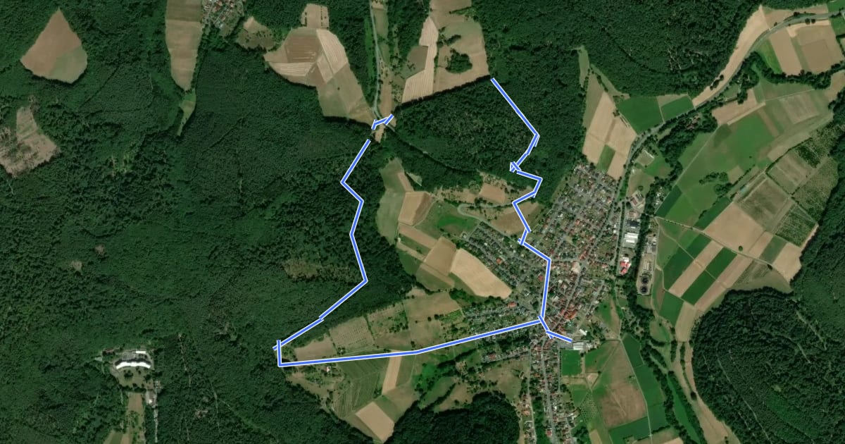 Маршрут Rundwanderweg Hainstadt 3 : Hoher-Stein-Weg на спутниковом снимке