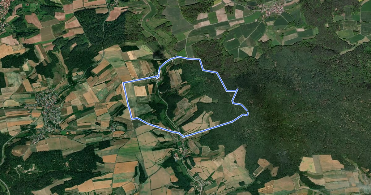 Маршрут Rundwanderweg Hase Lußberg на спутниковом снимке
