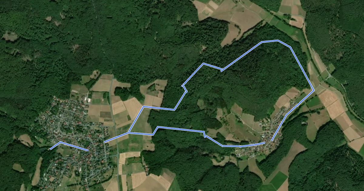 Маршрут Rundwanderweg Hassenroth 2 : Junkerwald-Weg на спутниковом снимке