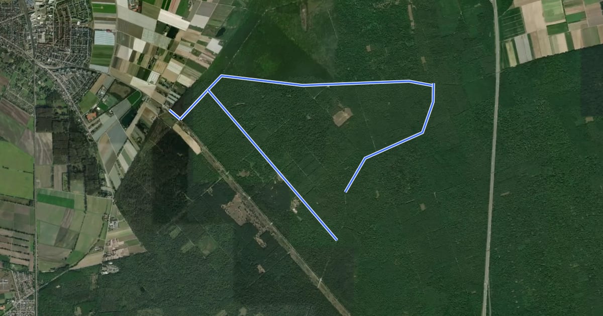 Маршрут Rundwanderweg Heide 4: Grenzweg на спутниковом снимке