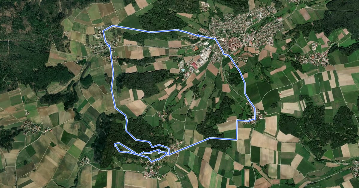 Маршрут Rundwanderweg Heideck 3 на спутниковом снимке