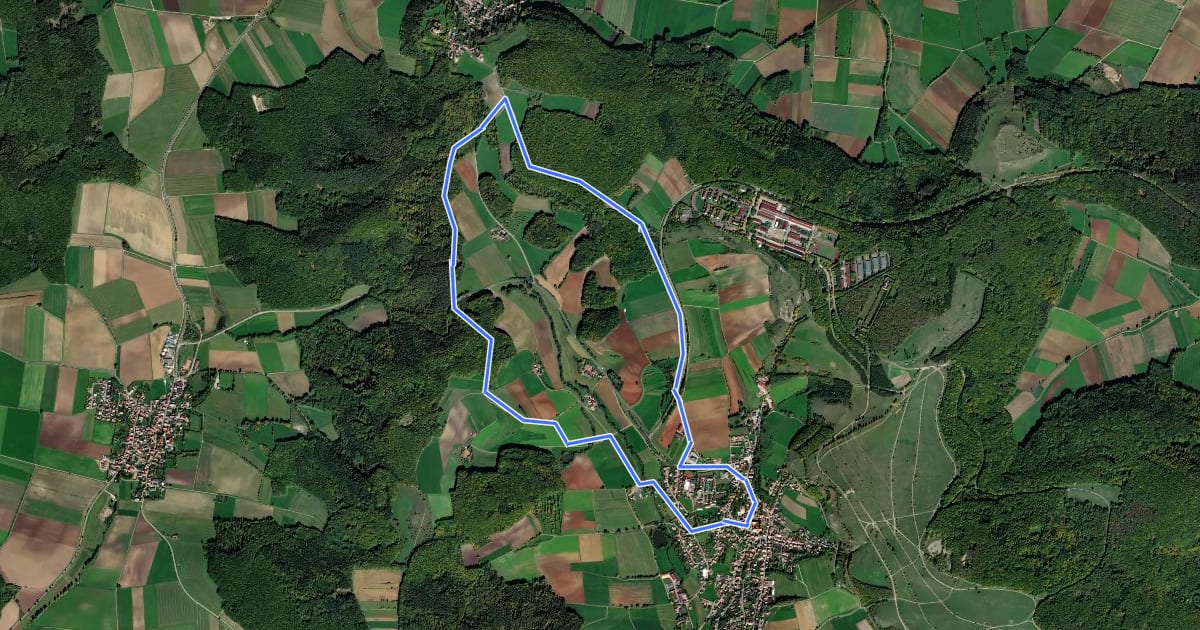 Маршрут Rundwanderweg Heidenheim 4 на спутниковом снимке