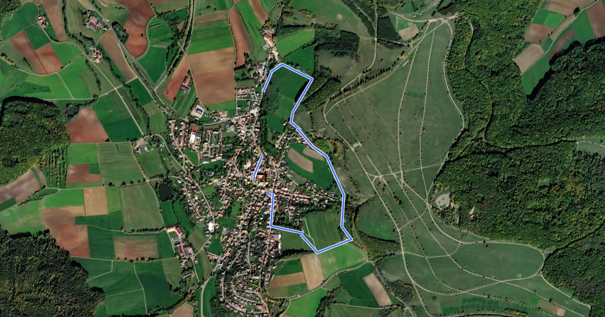 Маршрут Rundwanderweg Heidenheim 6 на спутниковом снимке