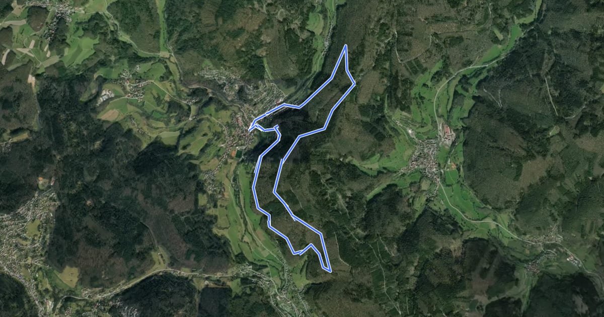 Маршрут Rundwanderweg Heiligkreuzsteinach 4: Rochlitzhütten-Weg на спутниковом снимке