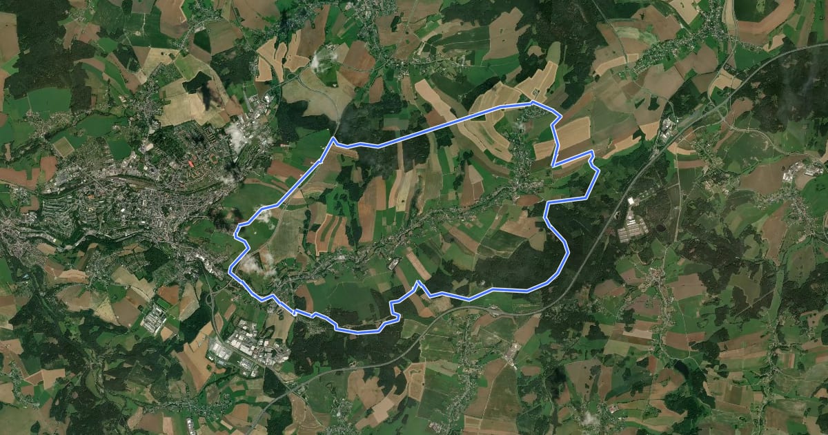 Маршрут Rundwanderweg Heinsdorfergrund на спутниковом снимке