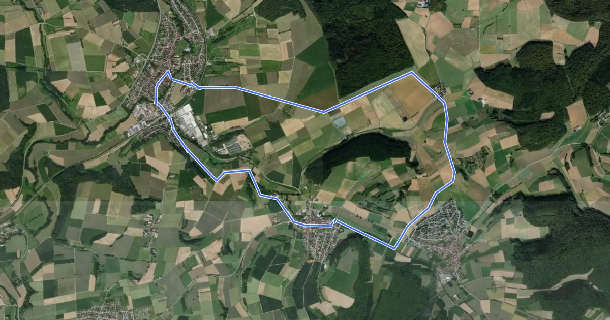 Маршрут Rundwanderweg Helmstadt 1: Flinsbach-Weg на спутниковом снимке