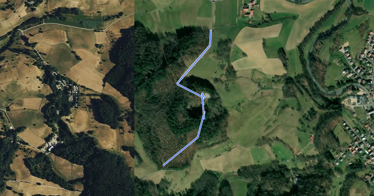 Маршрут Rundwanderweg Heppenheim Guldenklinger Höhe 1: Steigkopfweg на спутниковом снимке