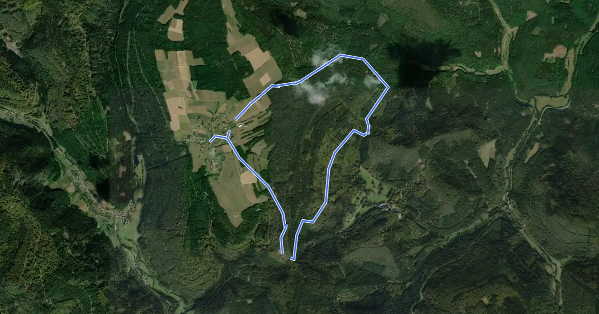 Маршрут Rundwanderweg Hesseneck-Hesselbach 5 на спутниковом снимке