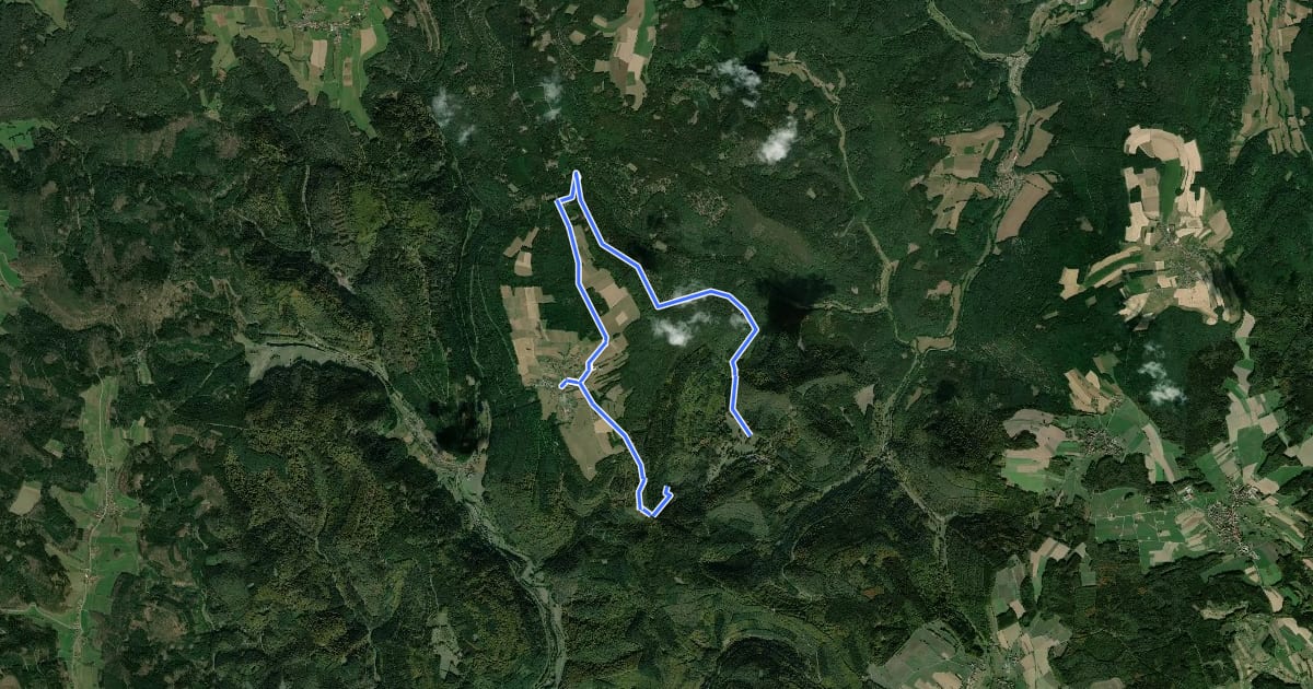 Маршрут Rundwanderweg Hesseneck-Hesselbach 6 на спутниковом снимке
