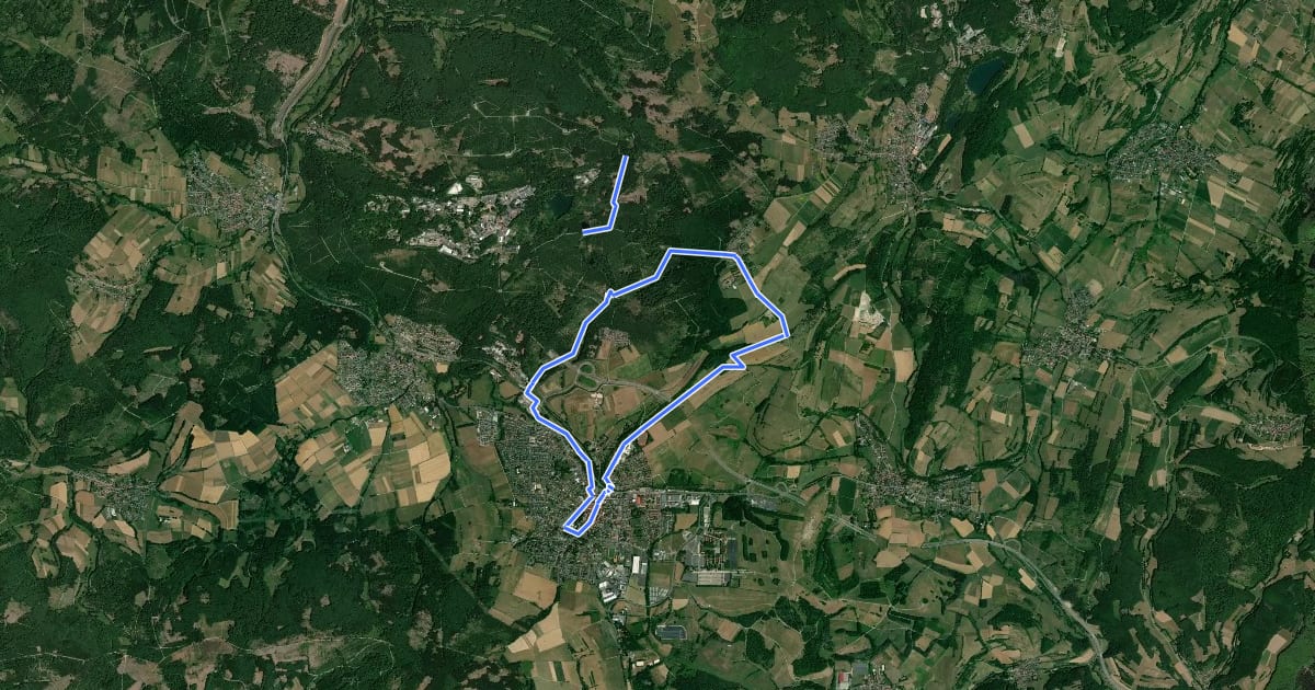 Маршрут Rundwanderweg Hessisch Lichtenau HL2 на спутниковом снимке
