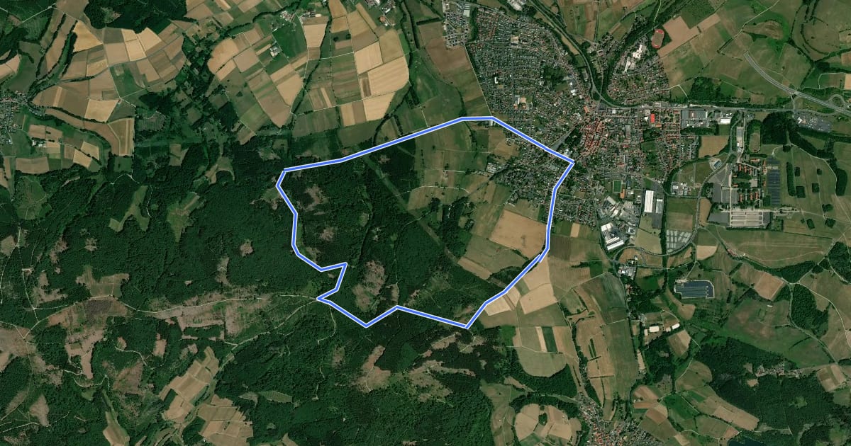 Маршрут Rundwanderweg Hessisch Lichtenau HL3 на спутниковом снимке