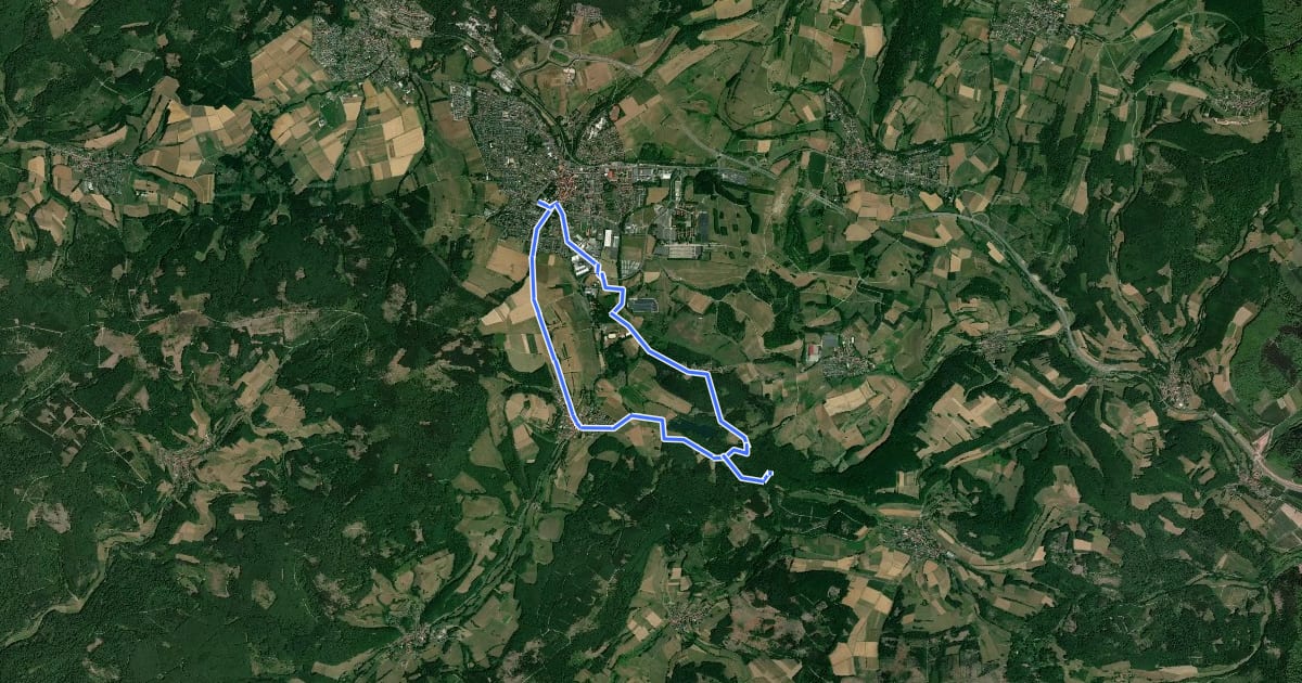 Маршрут Rundwanderweg Hessisch Lichtenau HL5 на спутниковом снимке