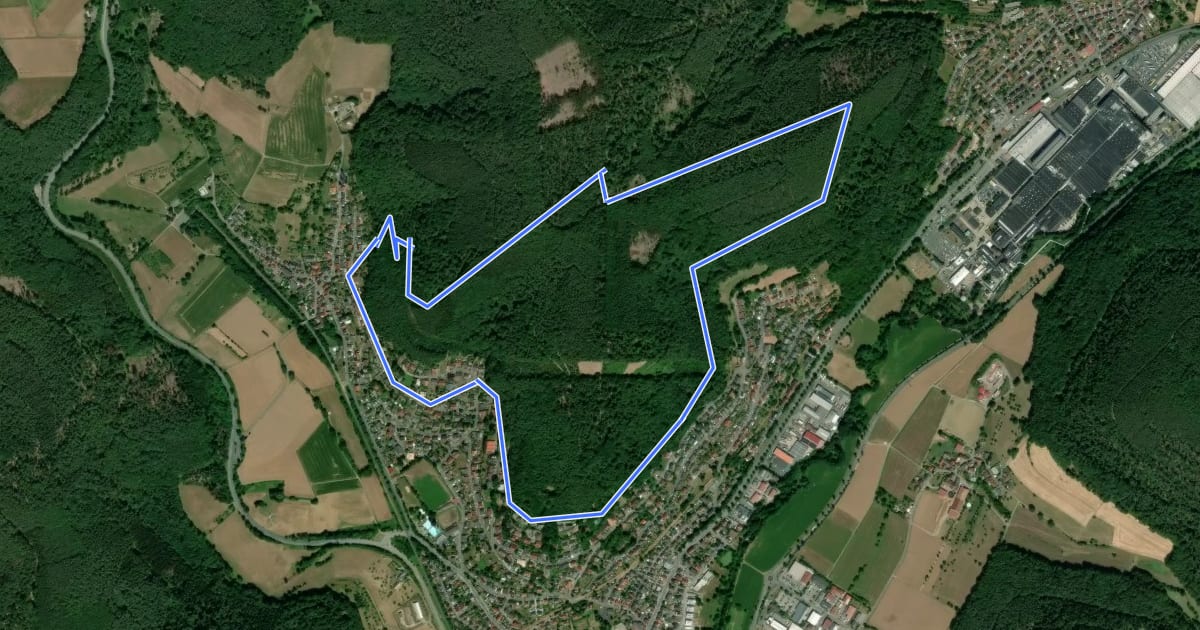 Маршрут Rundwanderweg Hetschbach 1 : Spitz-Berg-Weg на спутниковом снимке