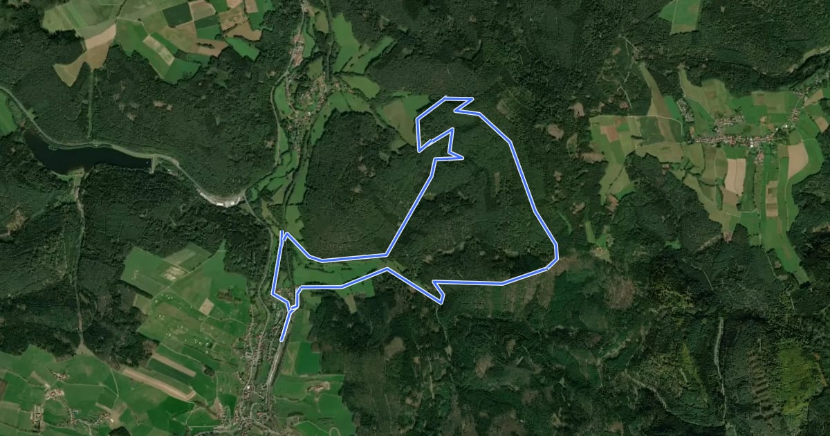 Маршрут Rundwanderweg Hetzbach 2: Felsenmeer-Weg на спутниковом снимке