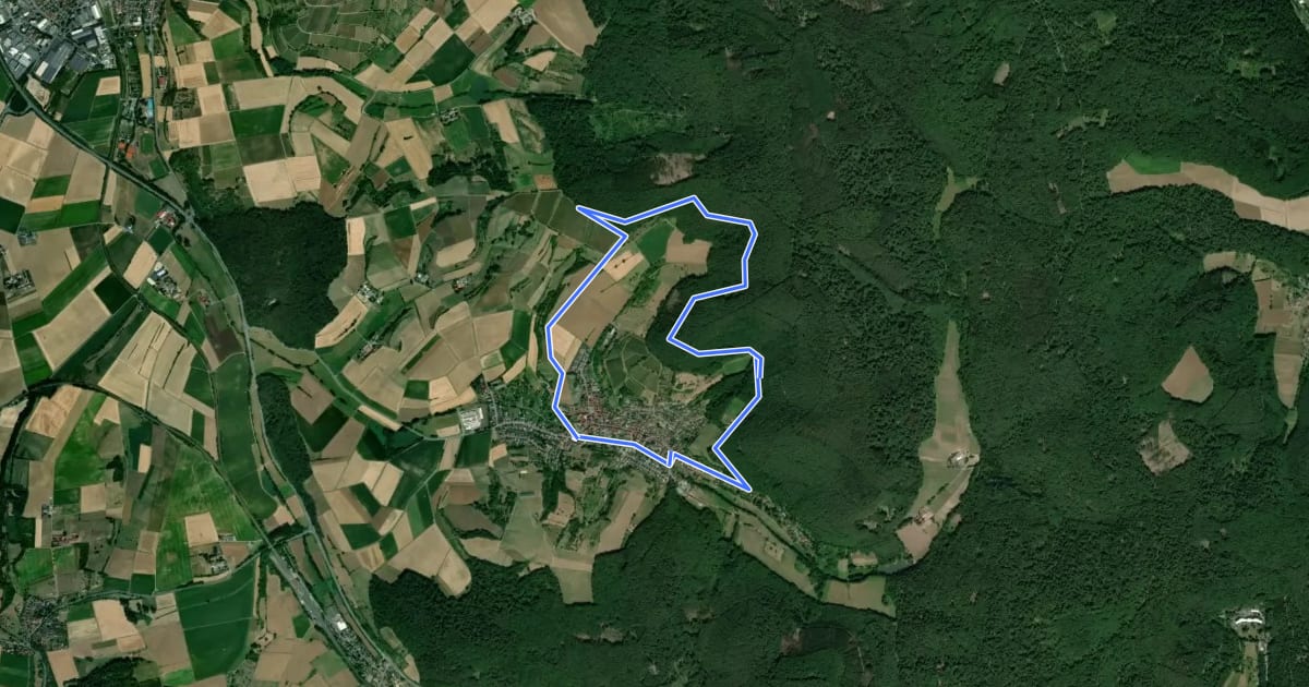 Маршрут Rundwanderweg Heubach 1 : Rund ums Ockerstal на спутниковом снимке