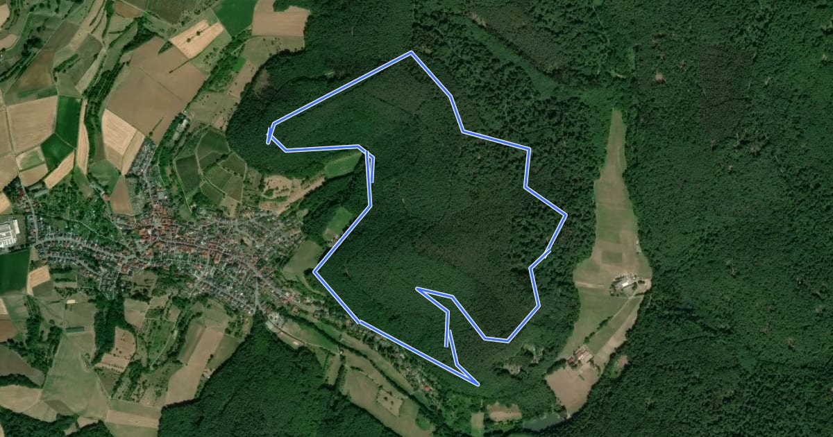 Маршрут Rundwanderweg Heubach 2 : Hexenhäuschen-Weg на спутниковом снимке