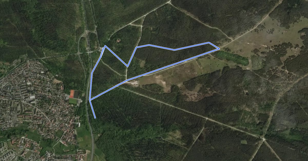 Маршрут Rundwanderweg Heuschrecke на спутниковом снимке