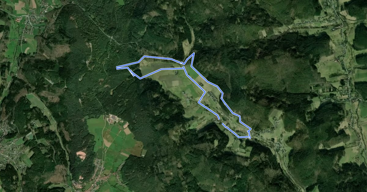 Маршрут Rundwanderweg Hiltersklingen 4: Hildegeresbrunnenweg на спутниковом снимке