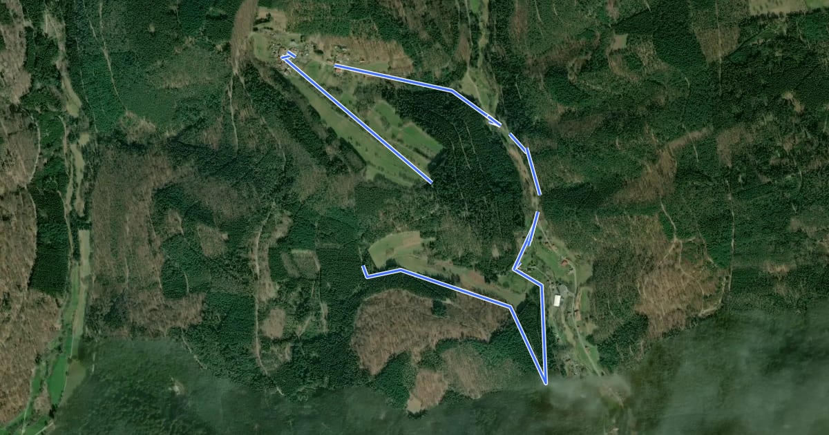 Маршрут Rundwanderweg Hinterbachtal 2: Raubacher-Jockel-Weg на спутниковом снимке