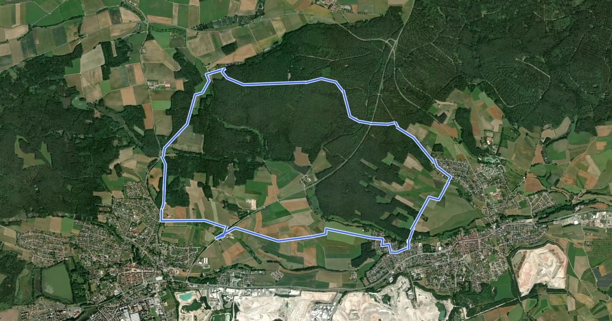 Маршрут Rundwanderweg Hirschau - Schnaittenbach на спутниковом снимке