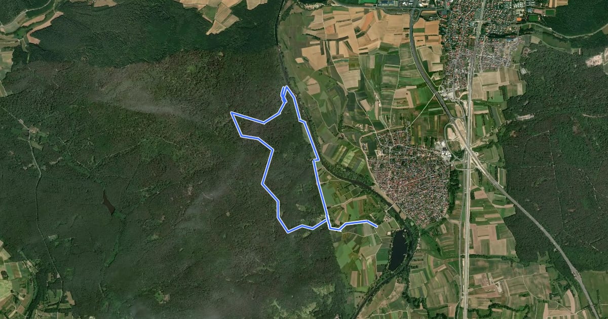 Маршрут Rundwanderweg Hirschkäfer Kemmern на спутниковом снимке