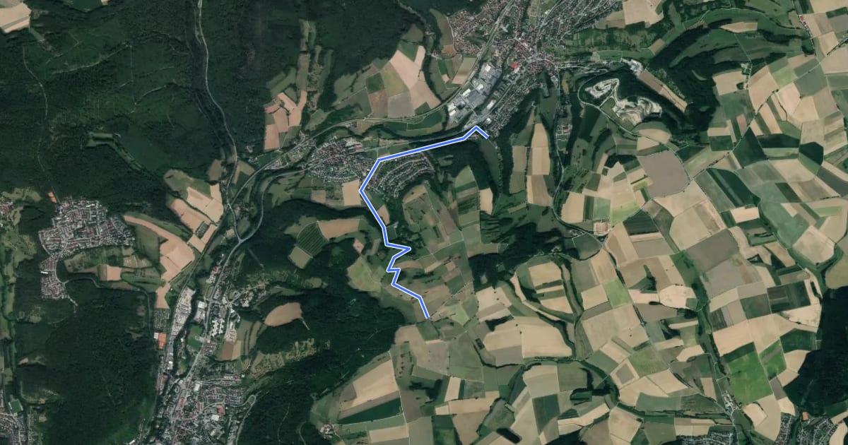 Маршрут Rundwanderweg Hofäcker 2: Kastell-Weg на спутниковом снимке