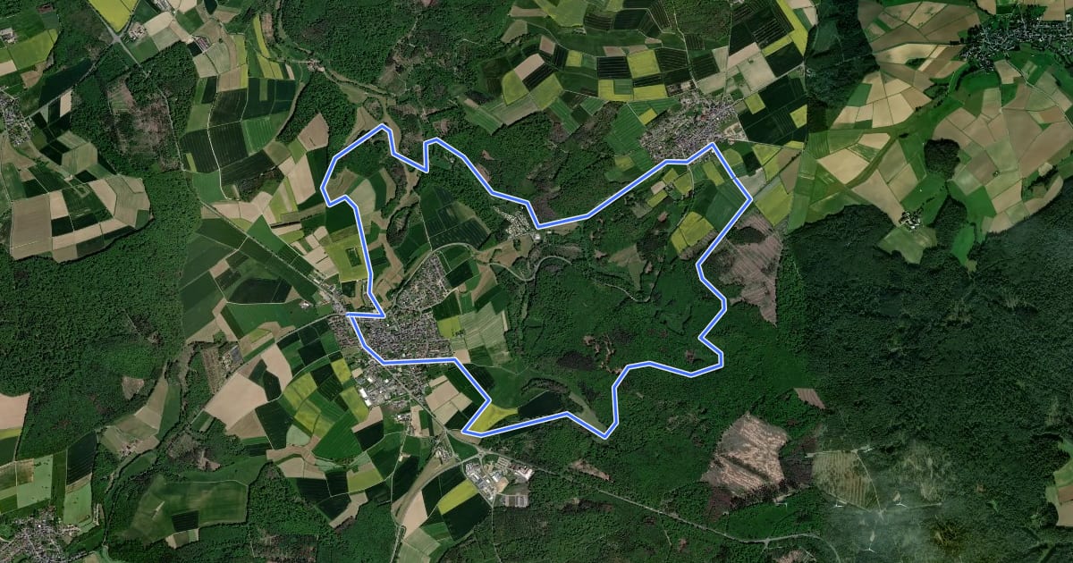 Маршрут Rundwanderweg Holzhausen 2 на спутниковом снимке