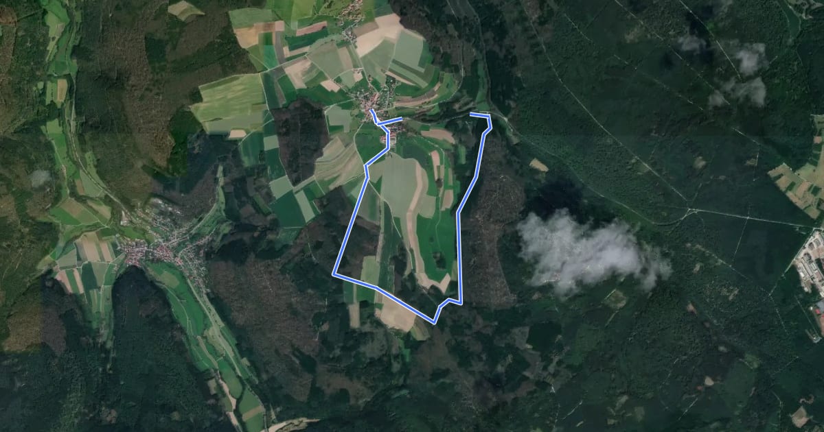 Маршрут Rundwanderweg Hornbach 2: Rübenberg-Weg на спутниковом снимке