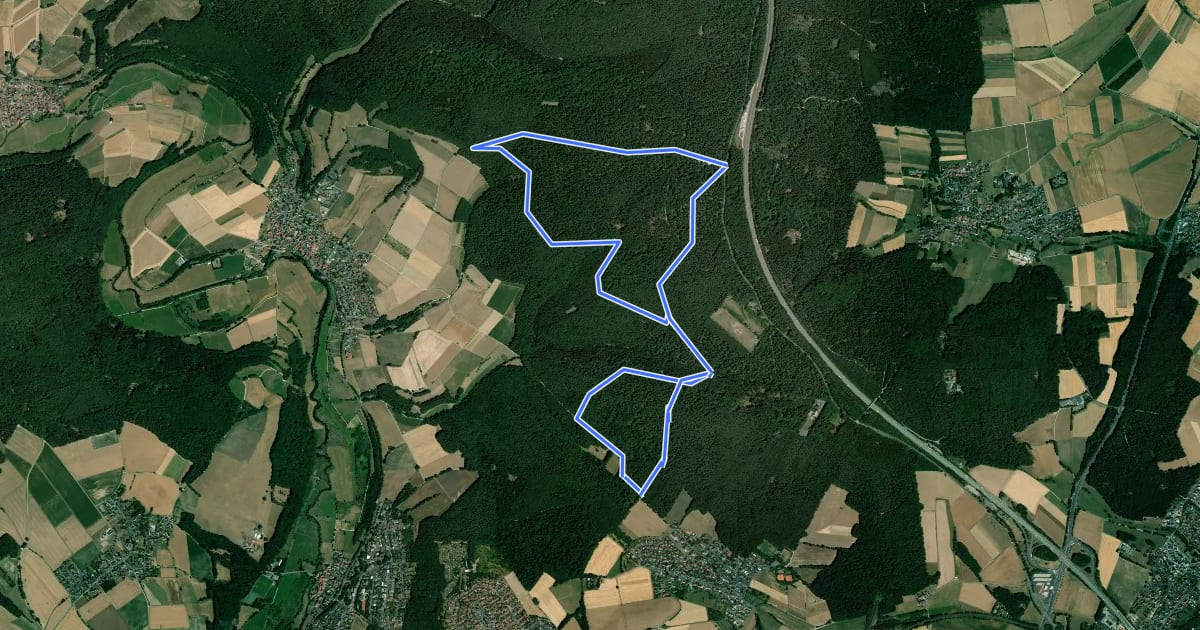 Маршрут Rundwanderweg Hummelsberg на спутниковом снимке