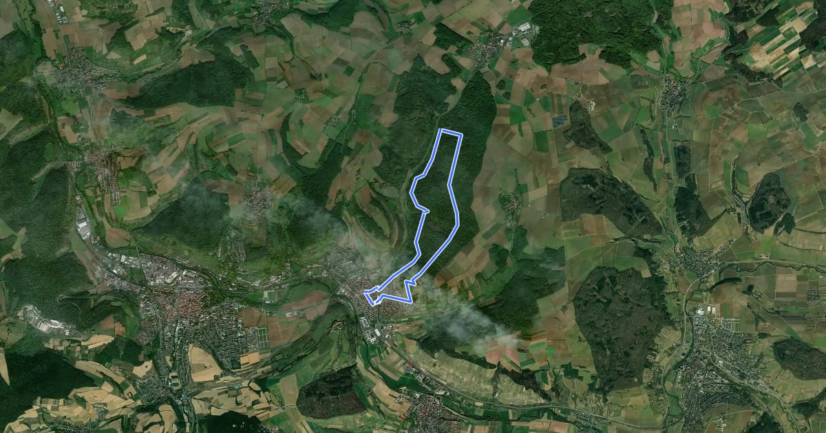 Маршрут Rundwanderweg Igersheim 52 на спутниковом снимке