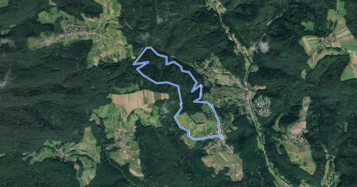 Маршрут Rundwanderweg J3 на спутниковом снимке