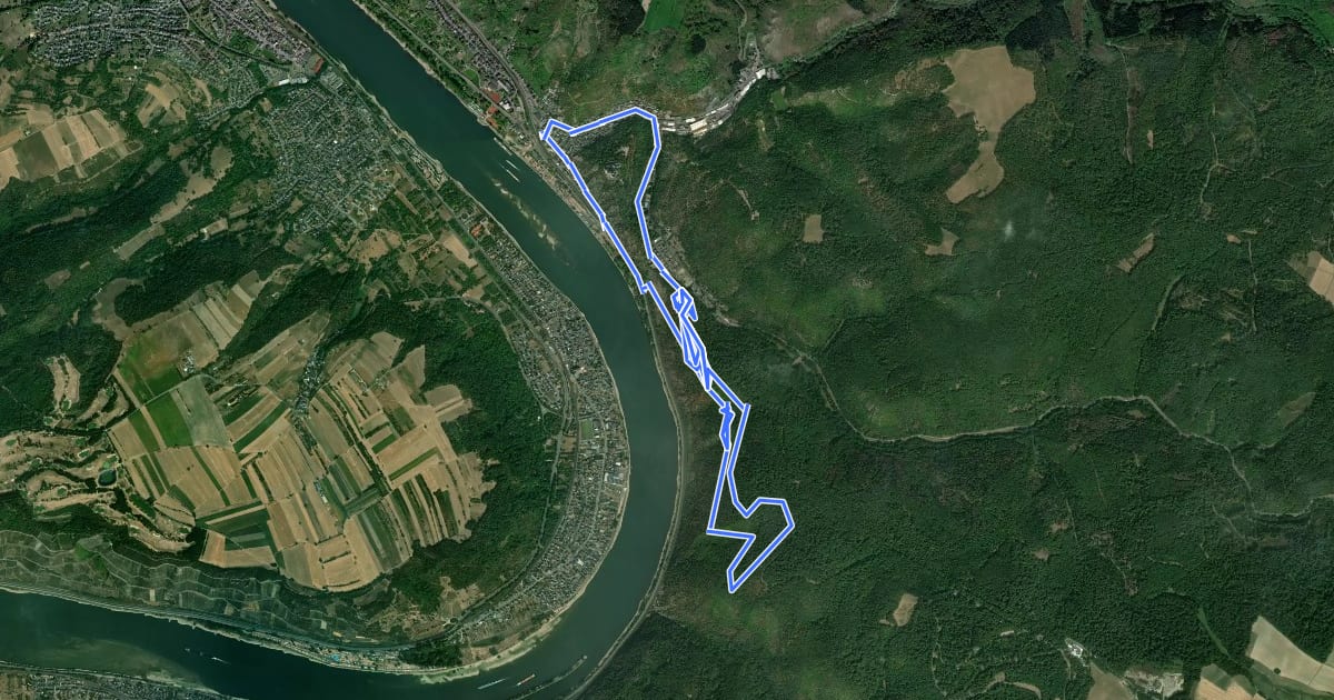 Маршрут Rundwanderweg Köhlerweg Braubach на спутниковом снимке